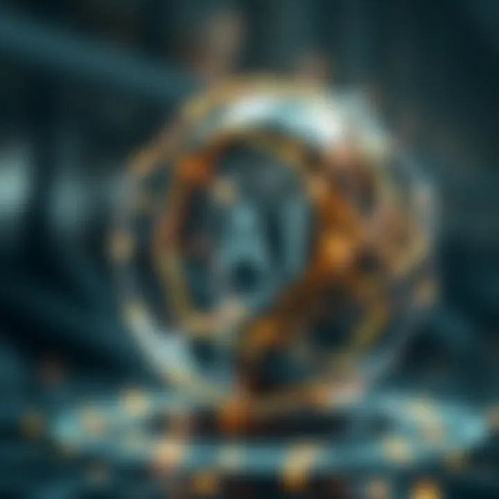 An abstract representation of blockchain technology and AI integration